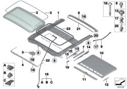 Mécanisme de toit ouvrant d`origine BMW  (54107266211)