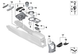 BMW original Soporte bebidas consola centralMini Cabrio R52 (51169306115) (51169306115)