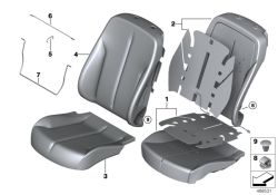 52107411551 Foam pad basic backrest left Seats Front seat BMW 4er F36 52107388773 F33 F33N >468531<, Gomaespuma respaldar básico lado izq.
