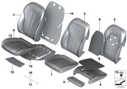 BMW original Pieza de gomaespuma asiento básico X1 E84 (52107354590) (52107354590)