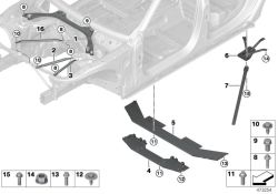 Original BMW Strut brace, bulkhead  (51617453800)