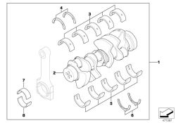 Coquille de coussinet d`origine BMW 49,00mm(+0,25) (11241407541)