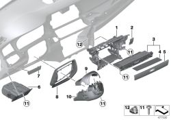 51459204307 Gap cover steering column Vehicle trim Instrument carrier  mounting parts BMW 5er F10 F07 F07N >477530<, Deflector de la columna de dirección