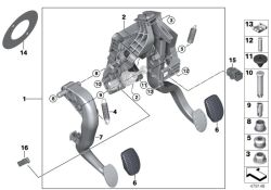 BMW original Mecanismo de pedales completo  (35006870847)