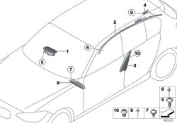 72127292900 Deflector plate right Restraint system and Accessories Air bag BMW 4er F33 F32 F82 F82N >480025<, Chapa protectora derecha