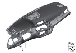Instrumententafel Leder Head-Up Display schwarz/mokka