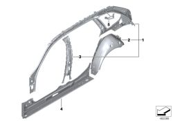 Panneau intérieur de passage de roue arg d`origine BMW  (41007437457)