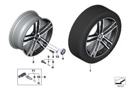 Original BMW Disc wheel light alloy jet bl.sol.paint 7,5Jx18   ET:45 (36118009701)