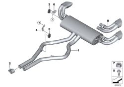 Rear muffler with exhaust flap 