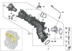 Disp.admiss.AGR avec régulat.d couvercle d`origine BMW  (11618579246)