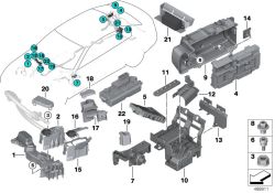 61139331165 BRACKET CURRENT DISTRIBUTOR Vehicle electrical system Single components for fuse housing BMW X1 E84 G11 7er  >488911<, Soporte distribuidor de corriente