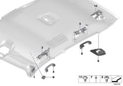 Bracket, front left grab handle 