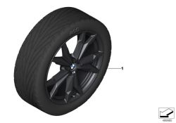 RDC tire/wheel set, summer, black matt 225/40R20 94Y